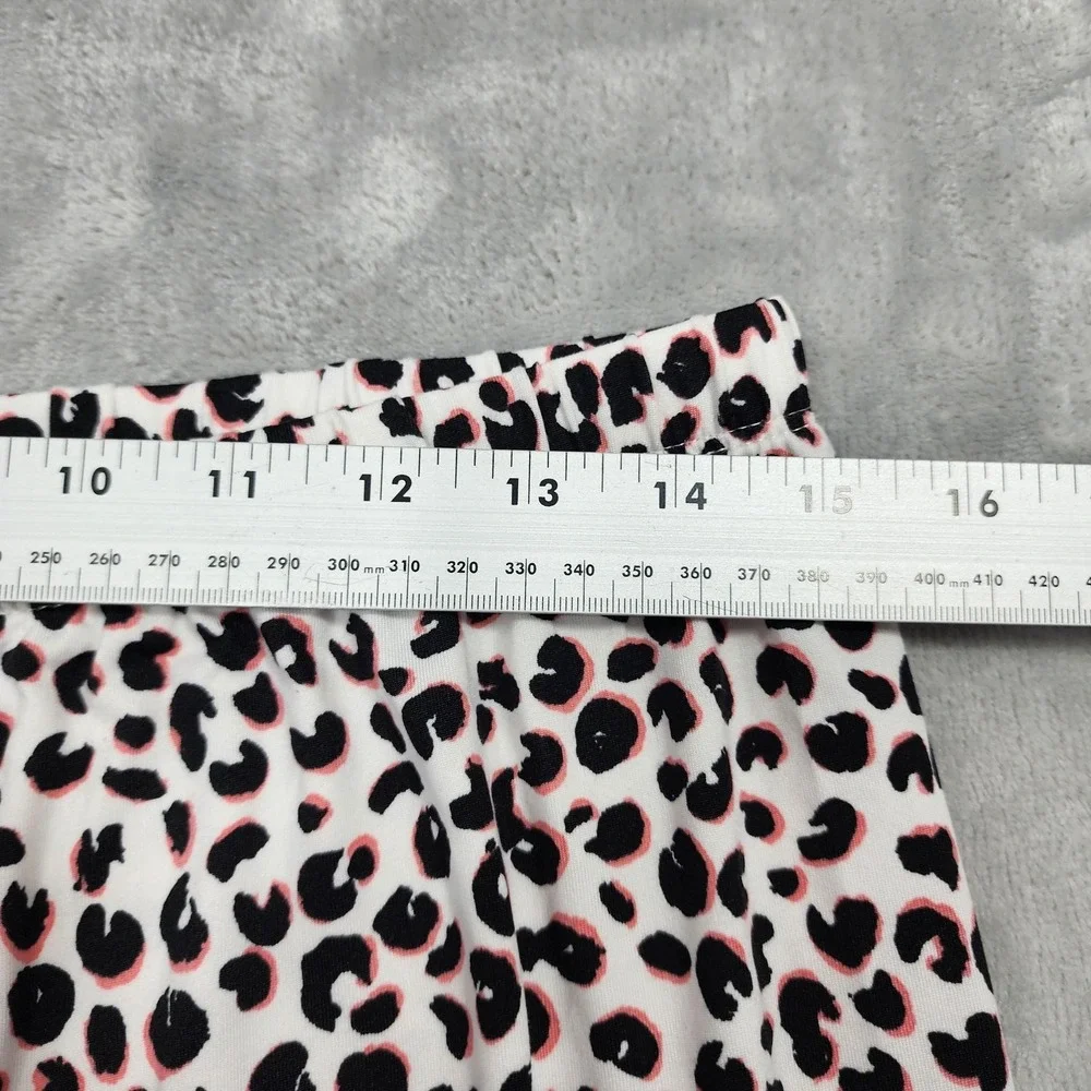 Kate‎ Spade Pants Womens M Black Pink Leopard Print Jersey Capri Pajama Lounge